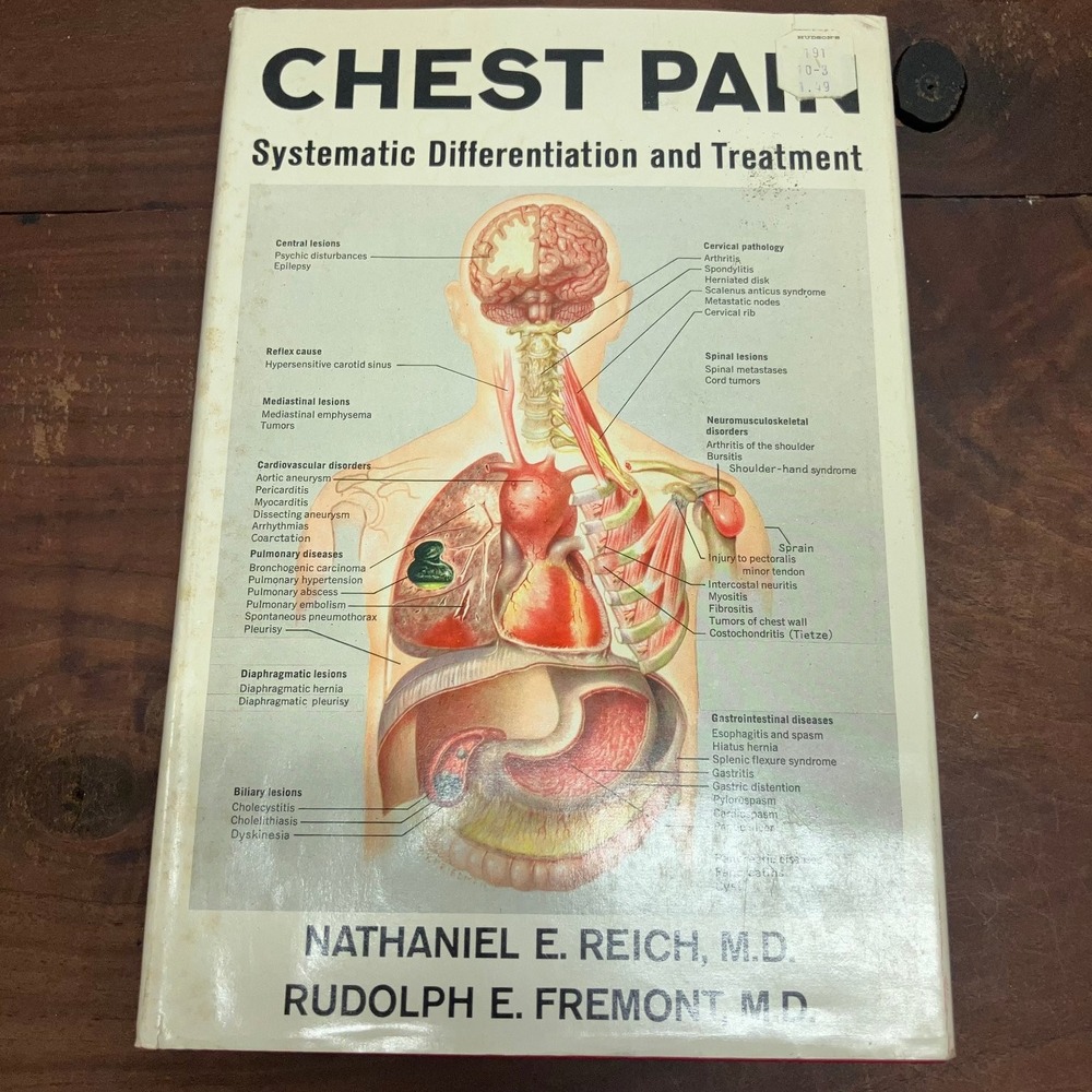 Chest Pain Reich Fremont 1961 1st Edition Medical Cardiology Macmillan